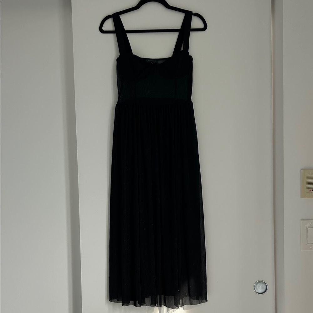 MAJORELLE Black Midi Dress